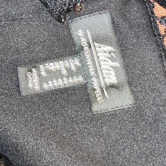 Aidan By Adrianna Papell Black Mesh Long Sleeve Sheath Dress Size 12 - Picture 8 of 9